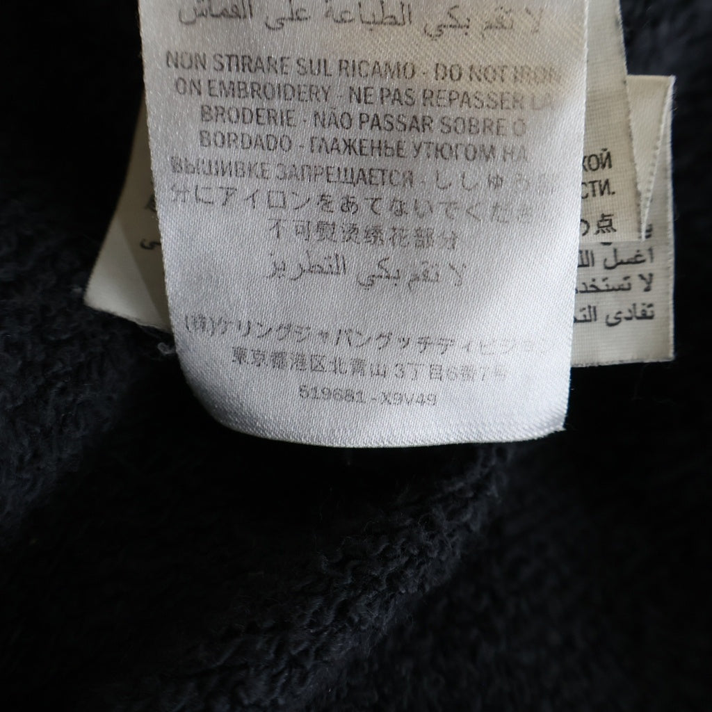 GUCCI(グッチ) バックプリントデザイン 胸ロゴラバーパッチ付き フーデッド ジップアップ パーカー ブラック 519681 X9V49