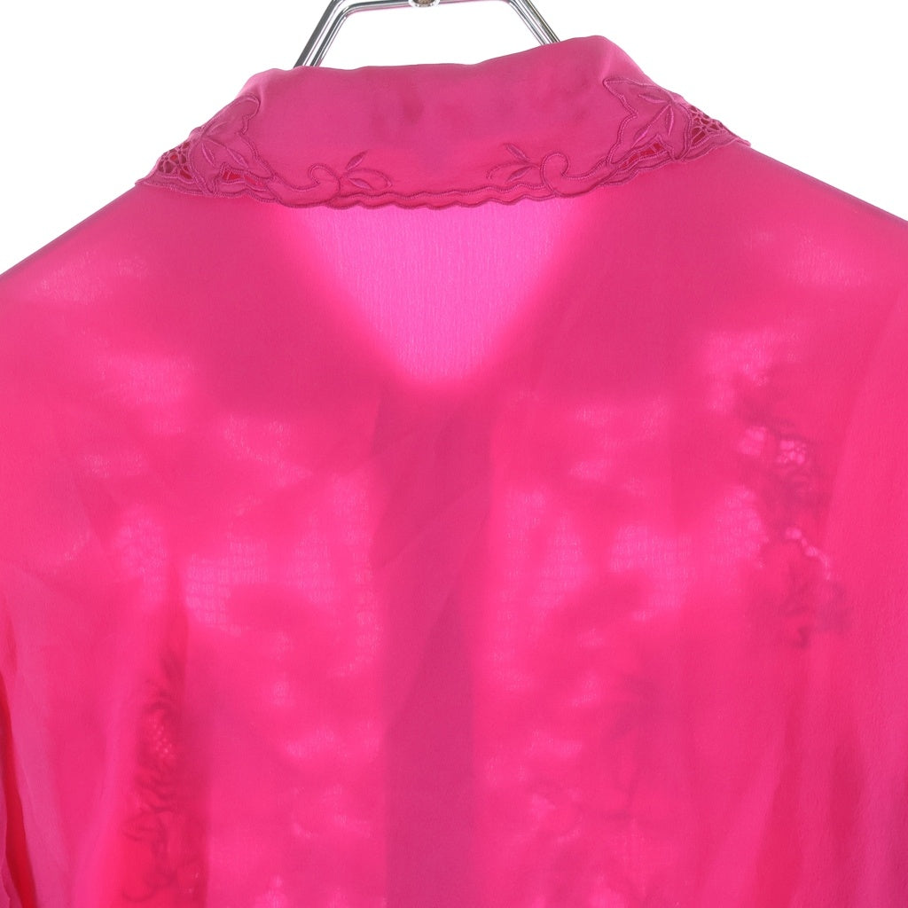 COMME des GARCONS(コムデギャルソン) 80s AOYAMA SP HAND EMBROIDERED シルク 長袖シャツ ピンク KB-91003 レディース