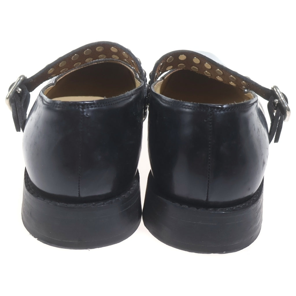 COMME des GARCONS(コムデギャルソン) スタッズストラップ スクエアトゥ レザーシューズ ブラック レディース
