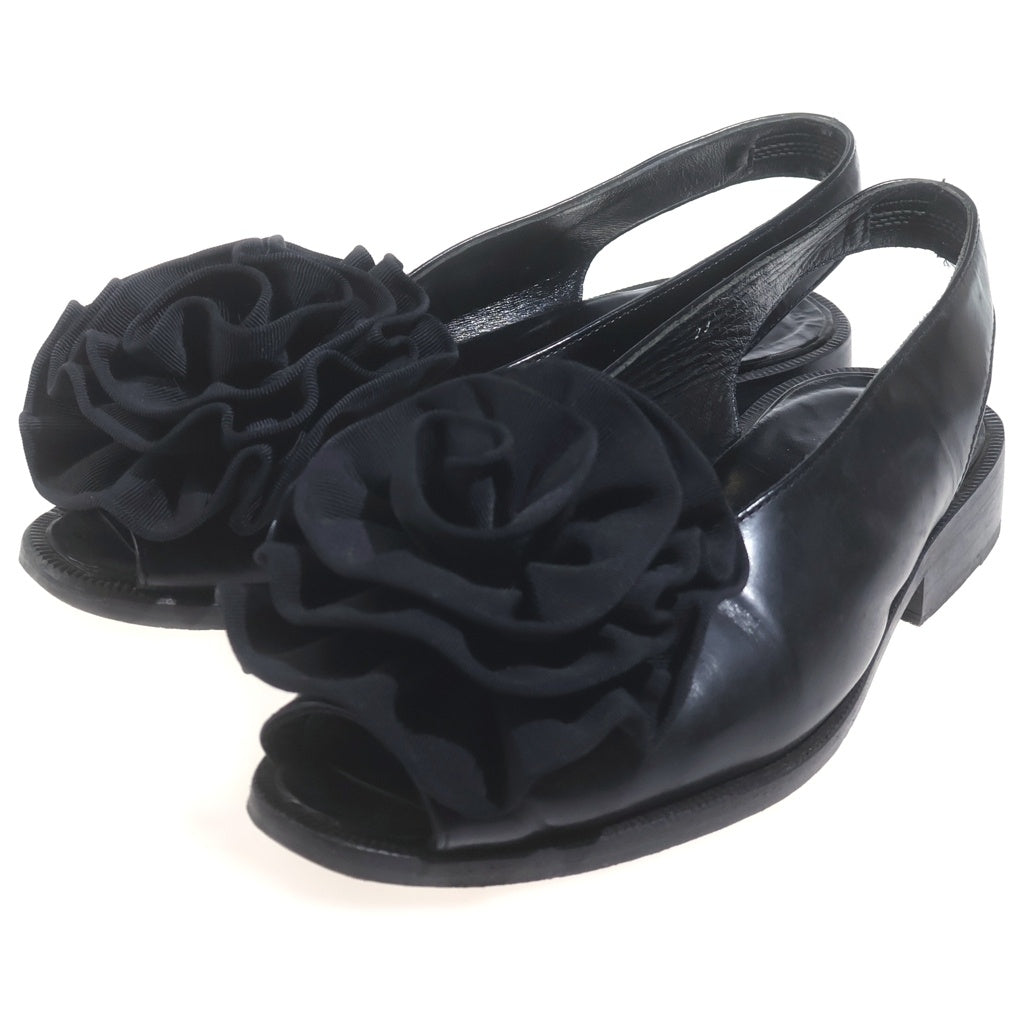 COMME des GARCONS(コムデギャルソン) フラワーコサージュ レザー シューズ パンプス ブラック レディース