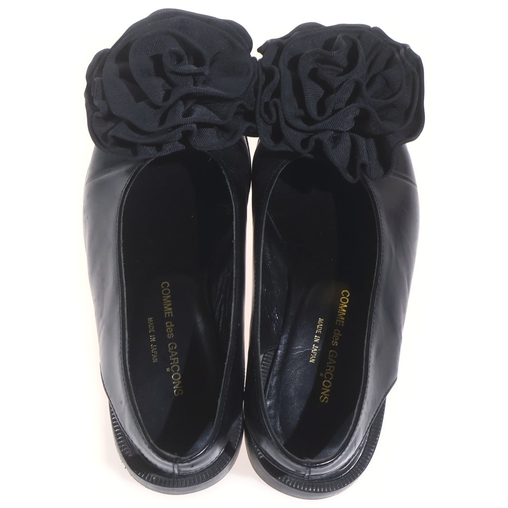 COMME des GARCONS(コムデギャルソン) フラワーコサージュ レザー シューズ パンプス ブラック レディース