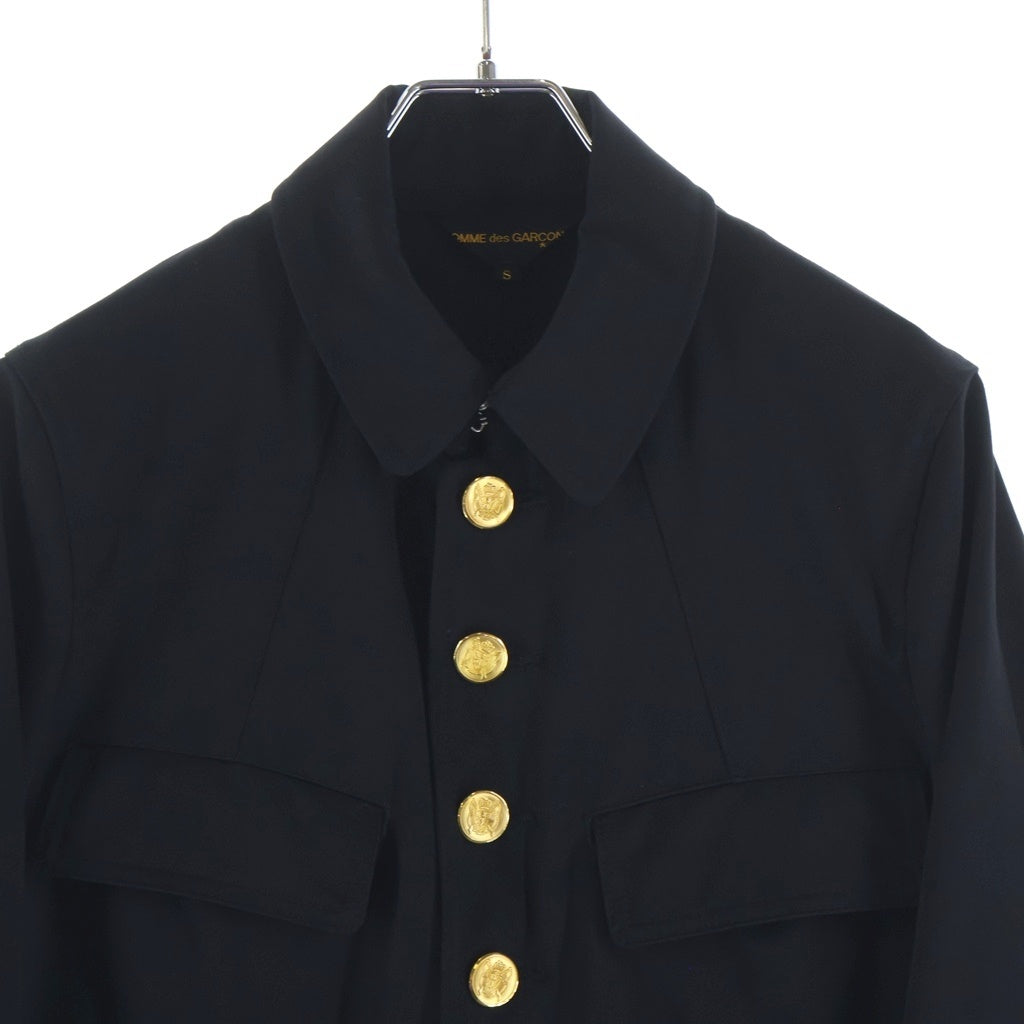COMME des GARCONS(コムデギャルソン) 06SS ウール 金ボタン ミリタリー ジャケット ブラック レディース GQ-J021 AD2005