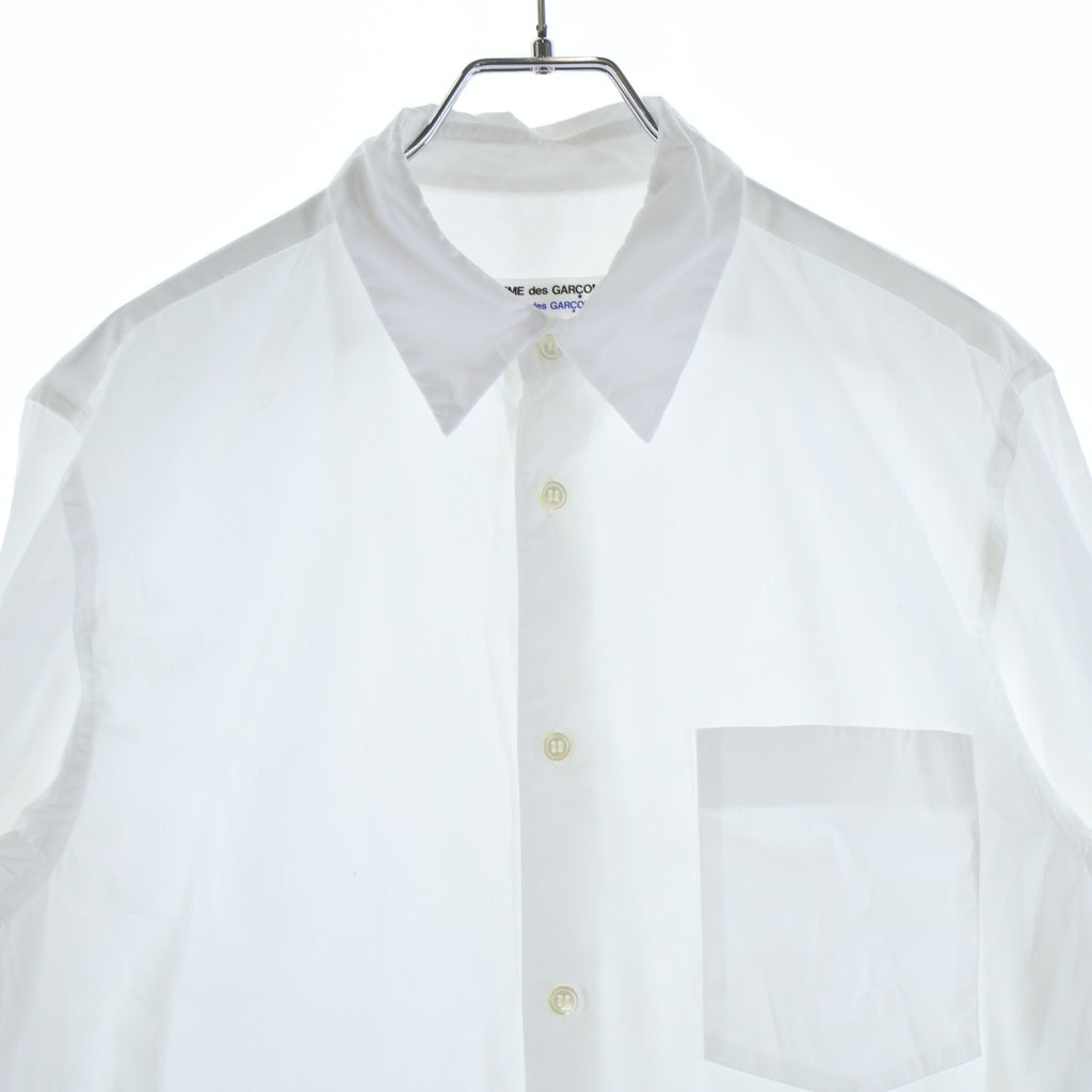 COMME des GARCONS COMME des GARCONS(コムデギャルソンコムデギャルソン) フランス製 ギャザースリーブ コットン ロング長袖シャツ ワンピース ホワイト レディース W13B021-2