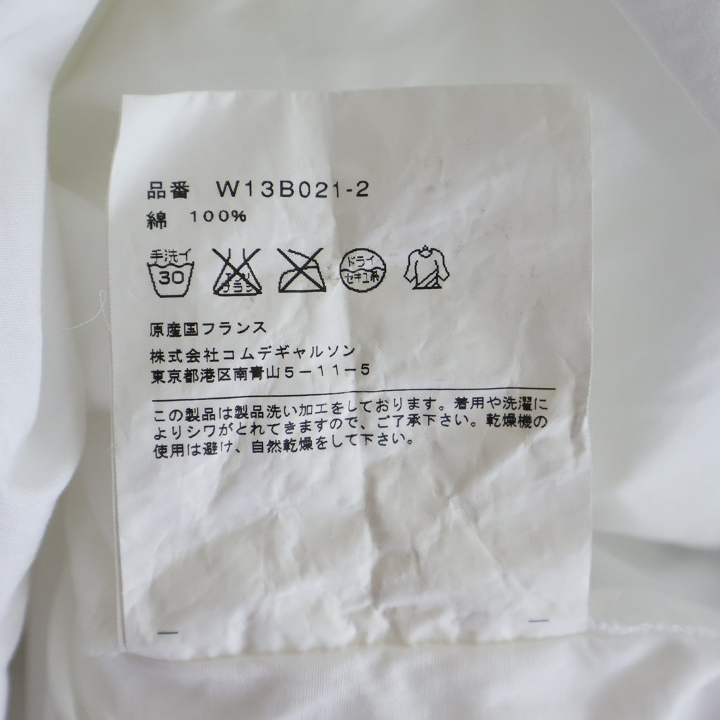 COMME des GARCONS COMME des GARCONS(コムデギャルソンコムデギャルソン) フランス製 ギャザースリーブ コットン ロング長袖シャツ ワンピース ホワイト レディース W13B021-2