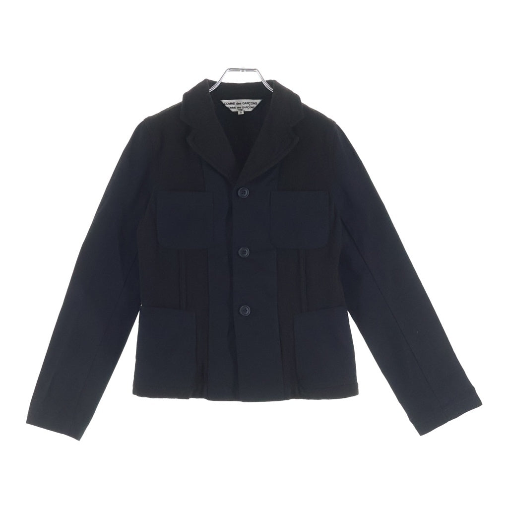 COMME des GARCONS COMME des GARCONS(コムデギャルソンコムデギャルソン) 10AW コットン ウール切替 3B テーラードジャケット ブラック/ブラウン レディース RF-J016 AD2010