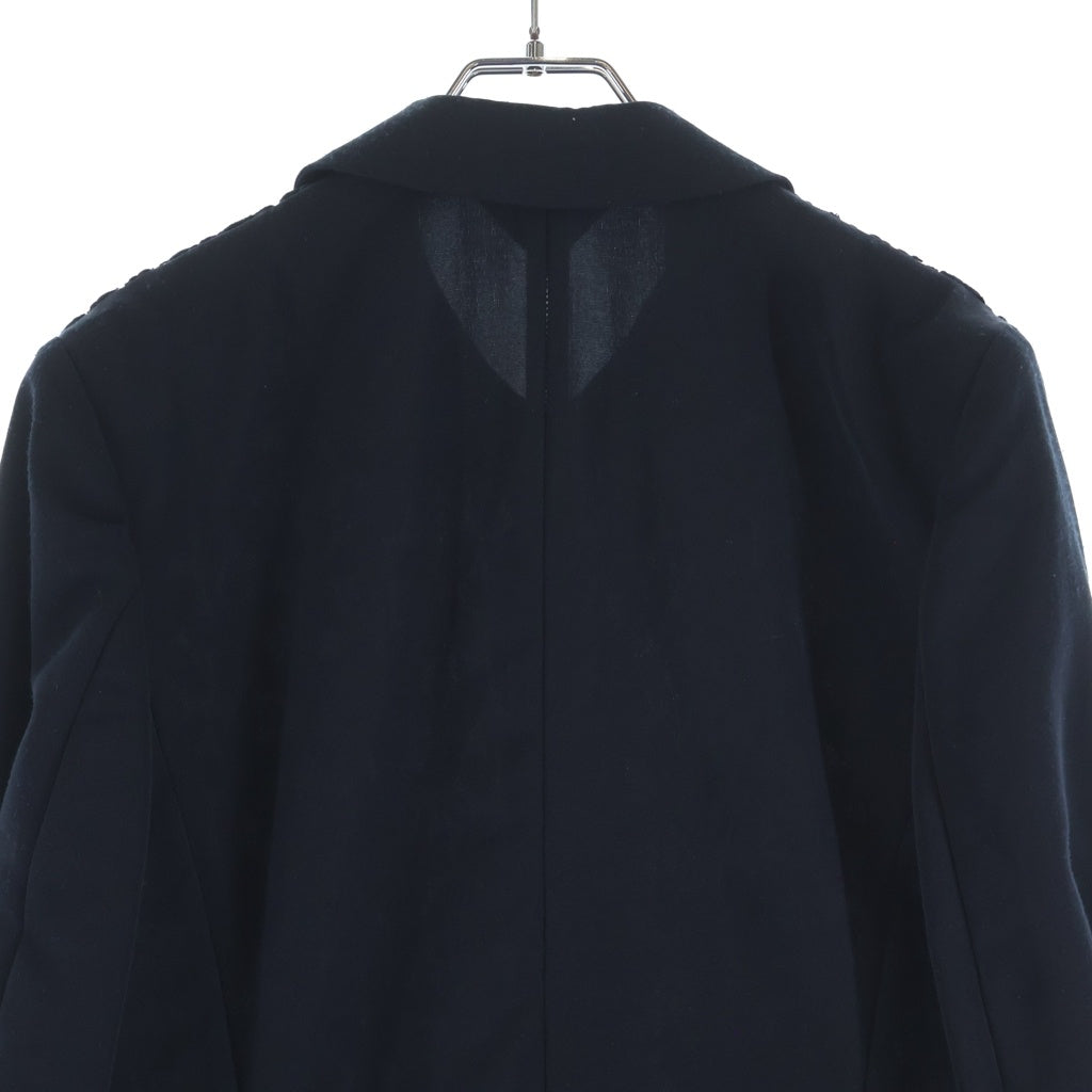 COMME des GARCONS(コムデギャルソン) フロントレース切替 フラワー 花柄 スナップボタン 丸襟 エステルジャケット ブラック レディース GJ-11007M AD1990