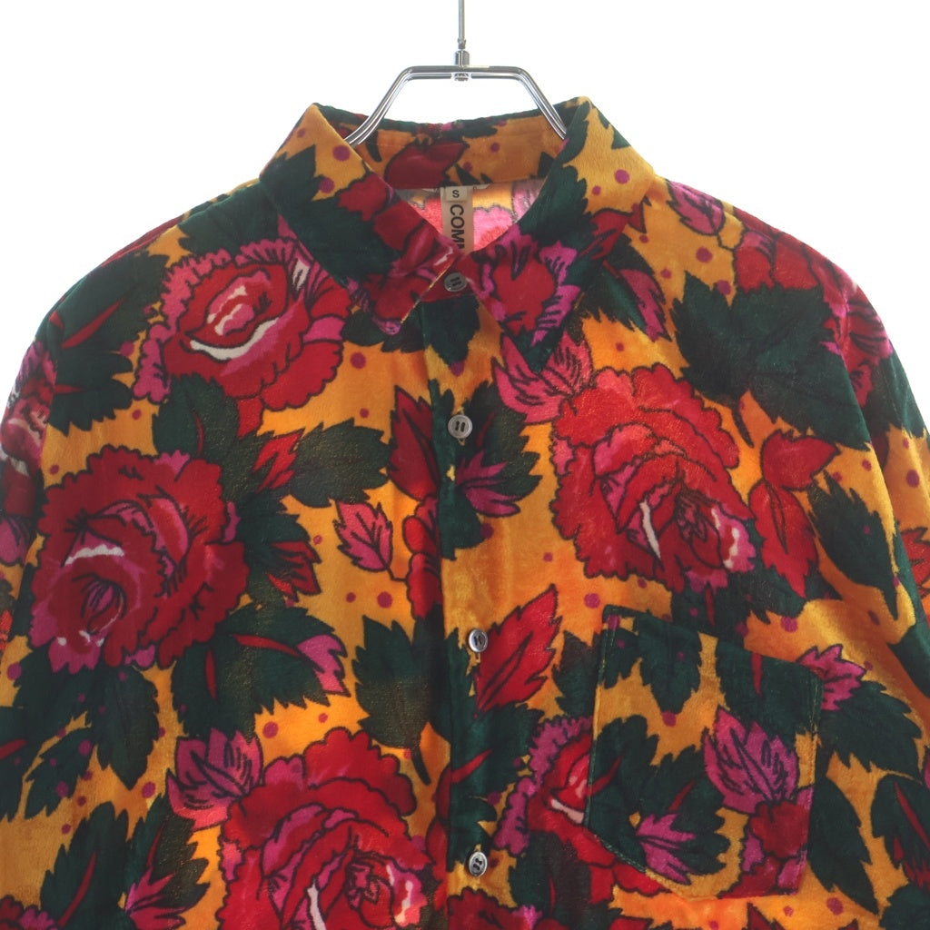 COMME des GARCONS(コムデギャルソン) 12AW ベルベット フラワー 花柄 総柄 レーヨン 長袖シャツ マルチ レディース GJ-B036 AD2012