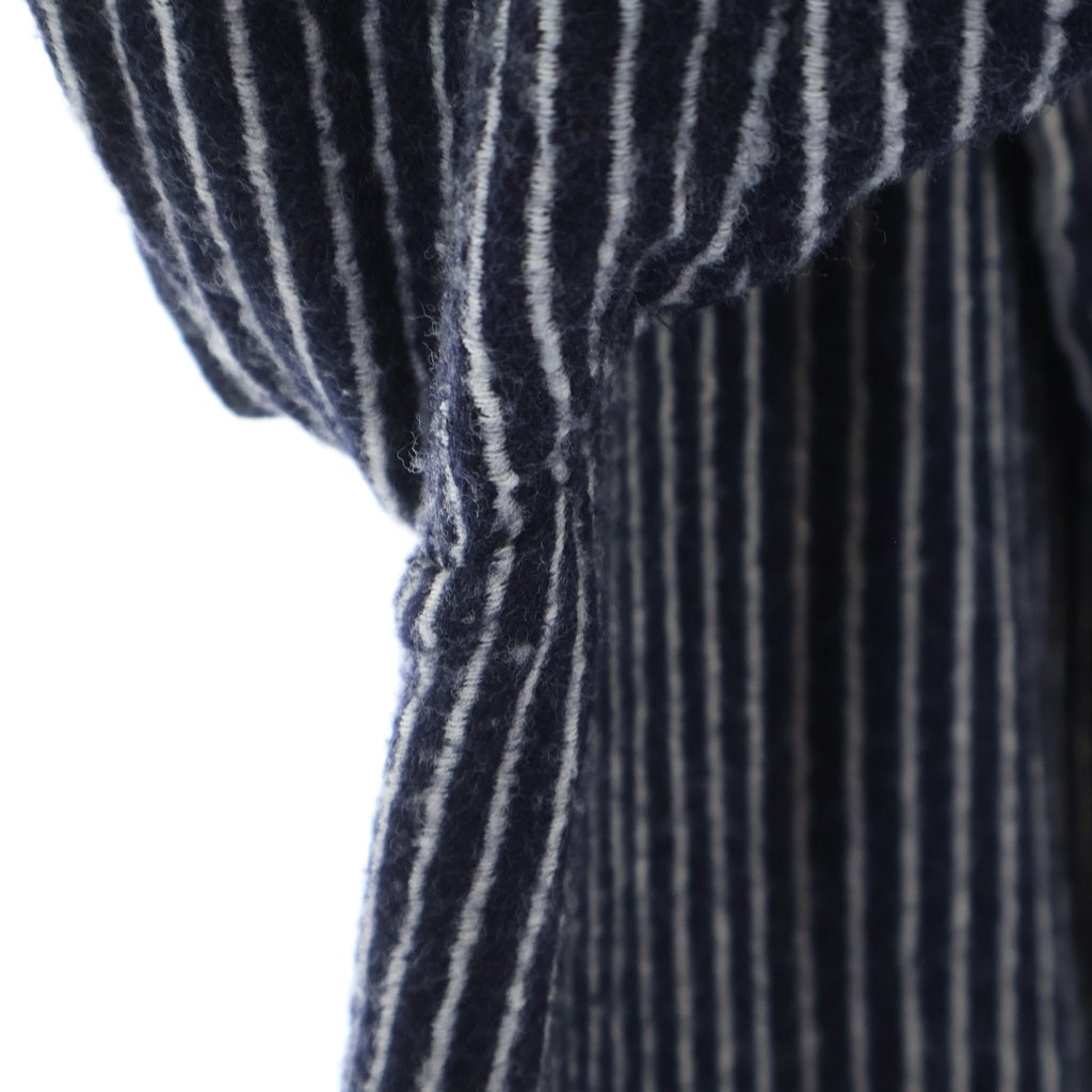 COMME des GARCONS COMME des GARCONS(コムデギャルソンコムデギャルソン) 07AW ストライプ ウール縮絨 2B テーラードジャケット ネイビー/ホワイト レディース RT-J014 AD2007