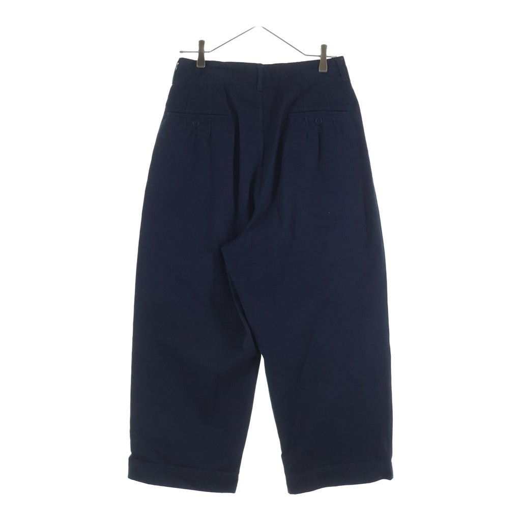 JUNYA WATANABE COMME des GARCONS(ジュンヤワタナベ コムデギャルソン) 10AW コットン 変形ツイスト 2タック ワイドパンツ ネイビー レディース JF-P009 AD2010