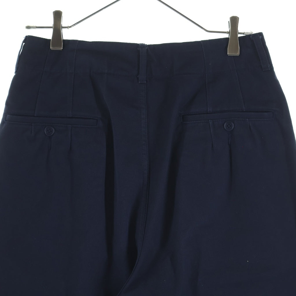 JUNYA WATANABE COMME des GARCONS(ジュンヤワタナベ コムデギャルソン) 10AW コットン 変形ツイスト 2タック ワイドパンツ ネイビー レディース JF-P009 AD2010