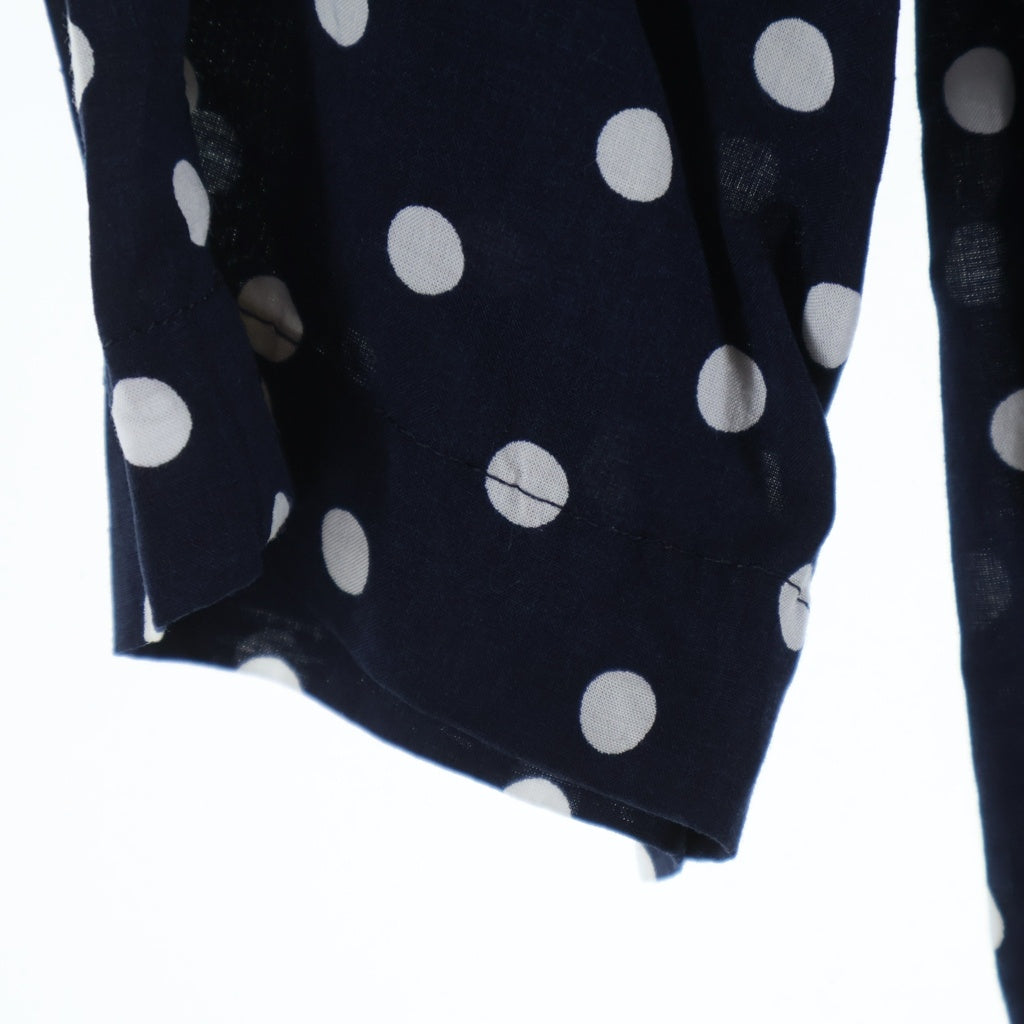 COMME des GARCONS COMME des GARCONS(コムデギャルソンコムデギャルソン) 14SS ポルカドット 総柄 レーヨン 長袖 ロングシャツ ワンピース ネイビー レディース RM-O020 AD2013