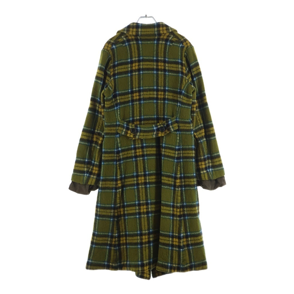 tricot COMME des GARCONS(トリコ コム デ ギャルソン) 06AW チェック ウール チェスターコート グリーン/イエロー レディース TR-C011 AD2006
