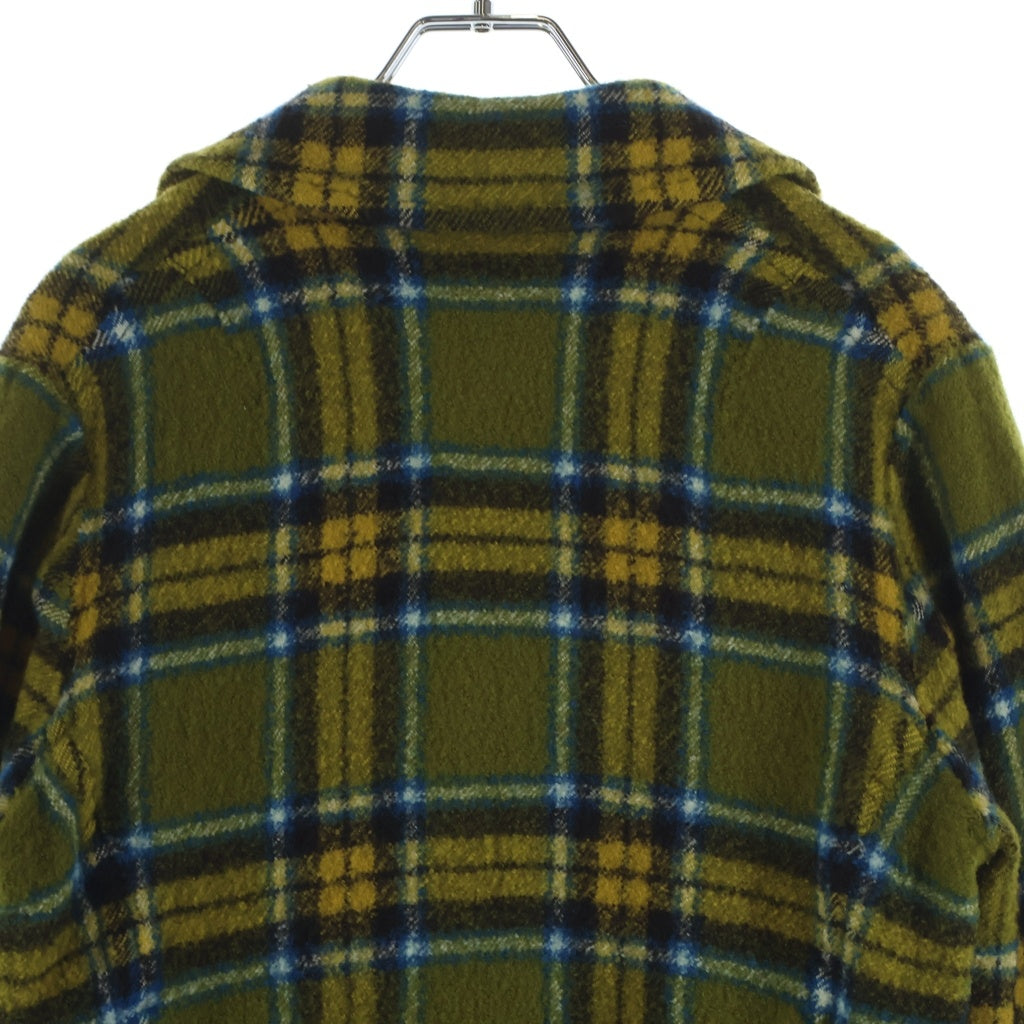 tricot COMME des GARCONS(トリコ コム デ ギャルソン) 06AW チェック ウール チェスターコート グリーン/イエロー レディース TR-C011 AD2006