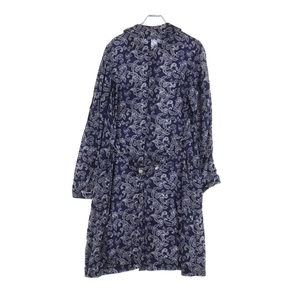 COMME des GARCONS COMME des GARCONS(コムデギャルソンコムデギャルソン) 07AW ペイズリープリント ラウンドカラー キュプラ 長袖 ロングシャツ ワンピース ブルー RT-O006 AD2007 レディース
