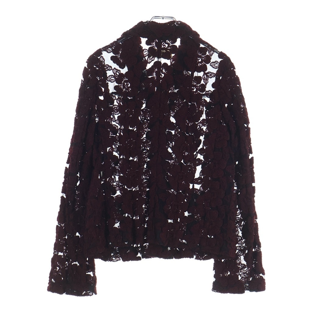 robe de chambre COMME des GARCONS(ローブドシャンブル コムデギャルソン) フラワー ジャガード総柄 メッシュ シースルー ジャケット ブラック/レッド レディース