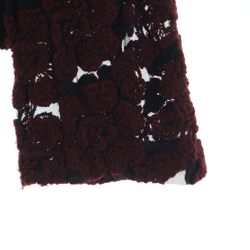 robe de chambre COMME des GARCONS(ローブドシャンブル コムデギャルソン) フラワー ジャガード総柄 メッシュ シースルー ジャケット ブラック/レッド レディース