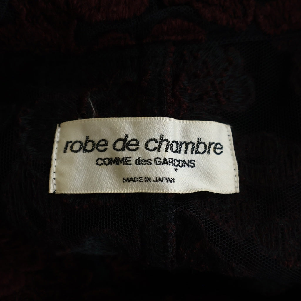 robe de chambre COMME des GARCONS(ローブドシャンブル コムデギャルソン) フラワー ジャガード総柄 メッシュ シースルー ジャケット ブラック/レッド レディース