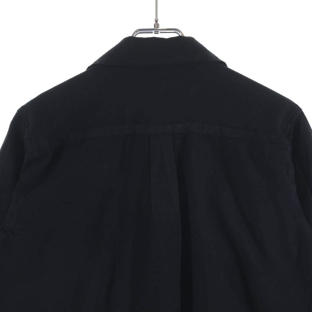 COMME des GARCONS(コムデギャルソン) フリル装飾 シャーリング 丸襟 ラウンドカラー 長袖シャツ ブラック レディース