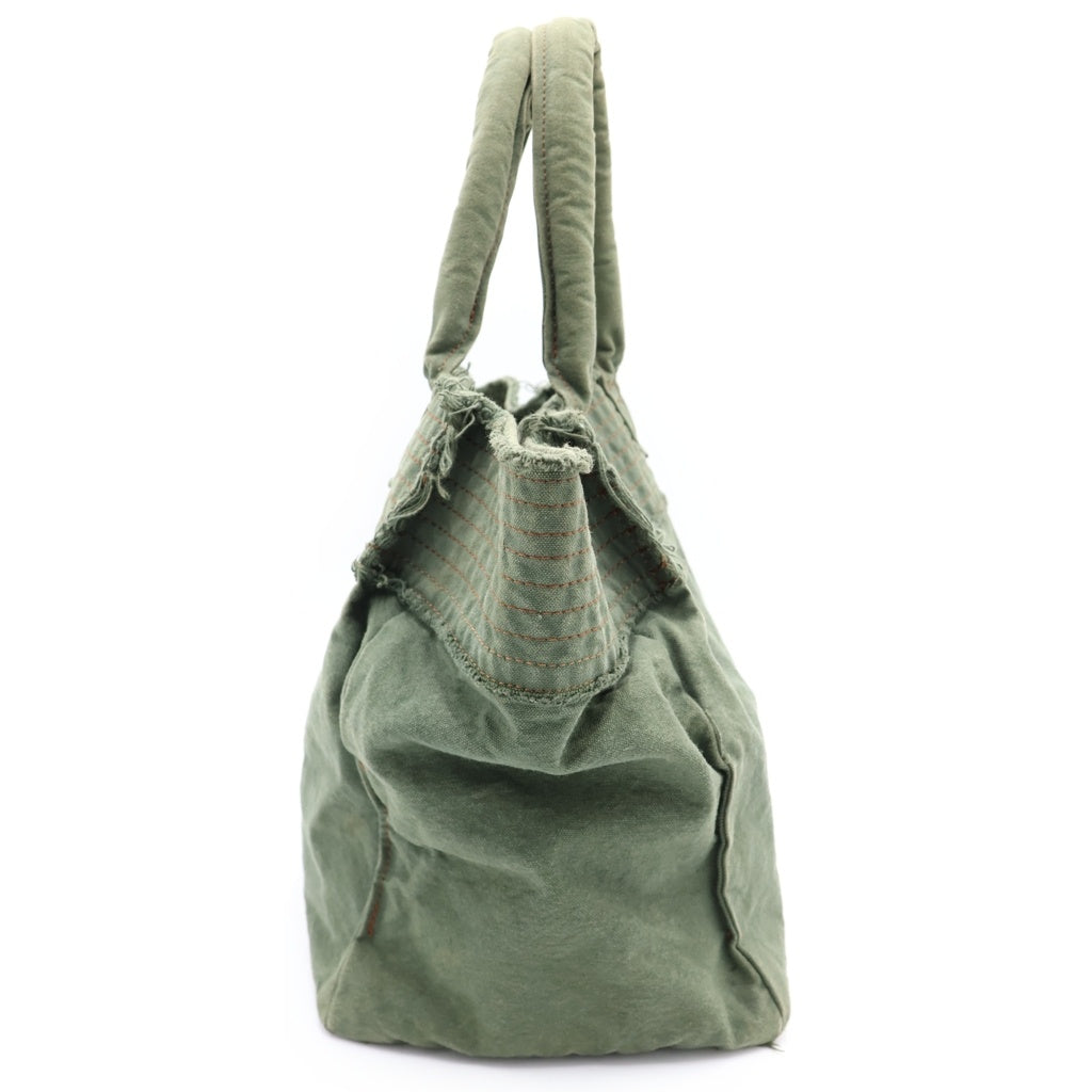 tricot COMME des GARCONS(トリコ コム デ ギャルソン) ブラウンステッチ キャンバス トートバッグ ハンドバッグ カーキ TO-K206