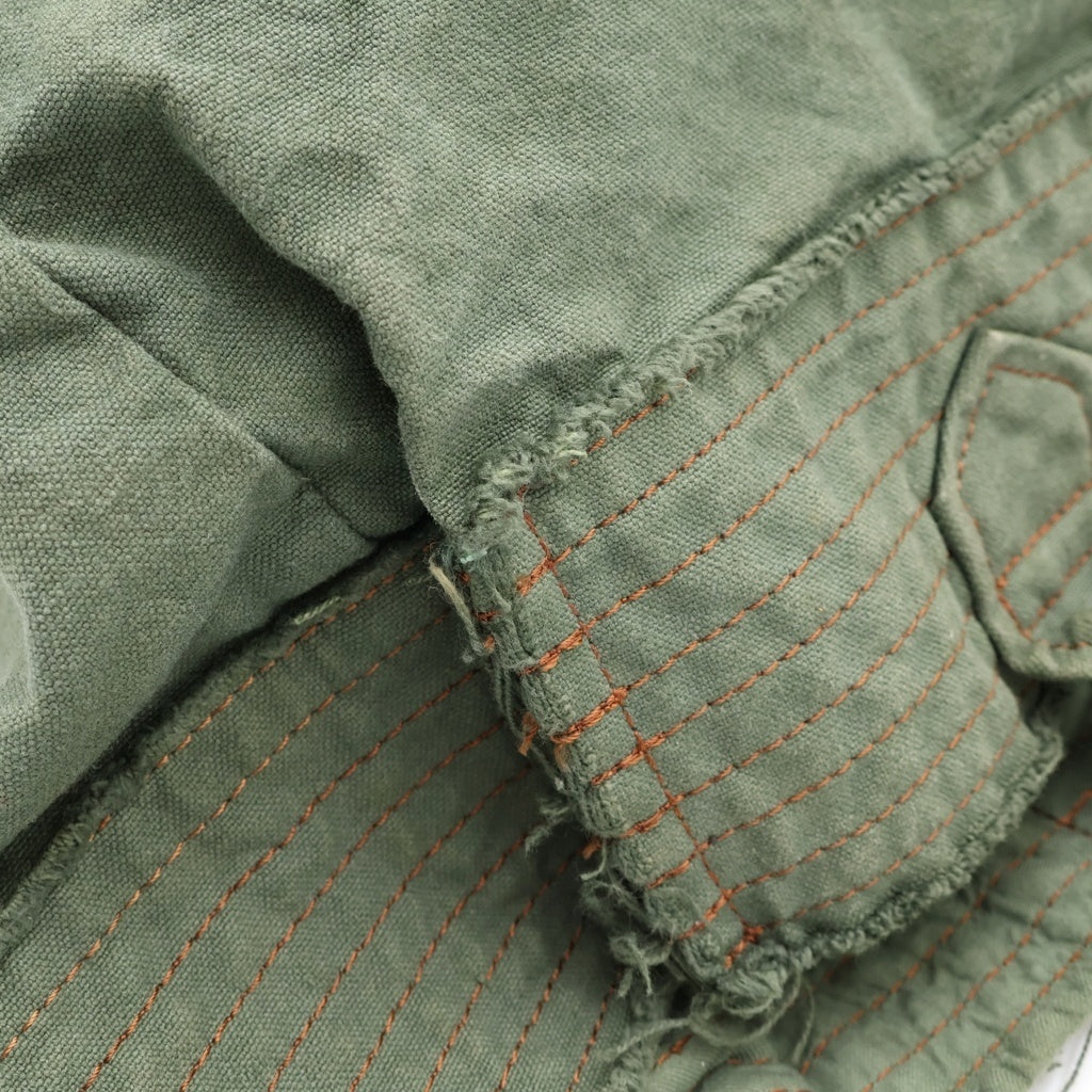 tricot COMME des GARCONS(トリコ コム デ ギャルソン) ブラウンステッチ キャンバス トートバッグ ハンドバッグ カーキ TO-K206