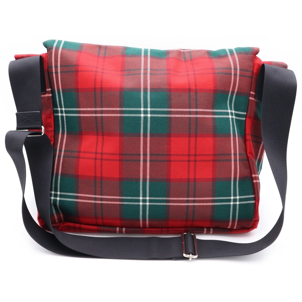 COMME des GARCONS(コムデギャルソン) ウールキャンバス タータンチェック メッセンジャーバッグ ショルダーバッグ クロスボディ レッド GQ-K202