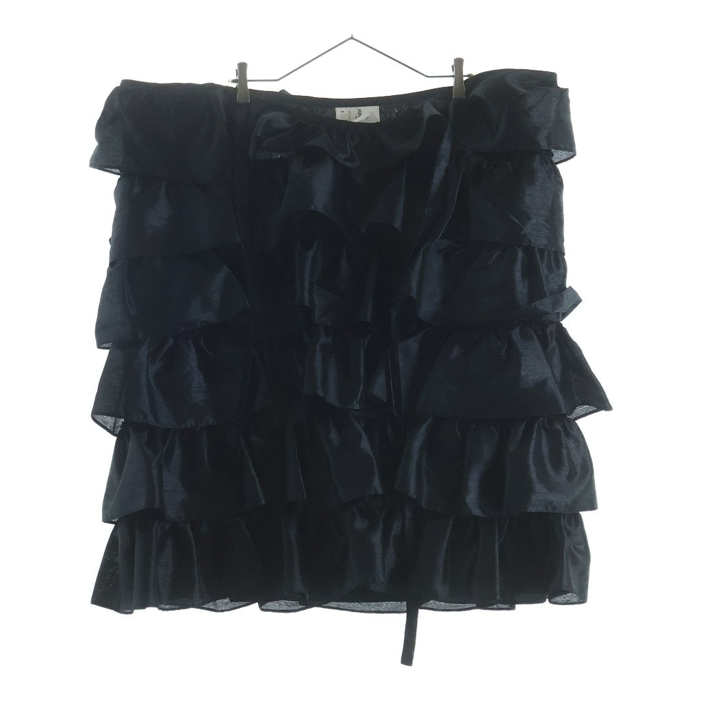 robe de chambre COMME des GARCONS(ローブドシャンブル コムデギャルソン) 01AW ポリエステル フリル ティアードスカート ブラック レディース RC-S049 AD2001