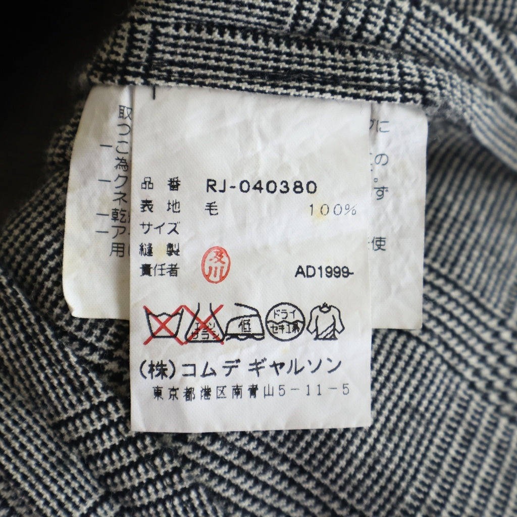 robe de chambre COMME des GARCONS(ローブドシャンブル コムデギャルソン) ウールグレンチェック 4B ジャケット グレー レディース RJ-040380 AD1999