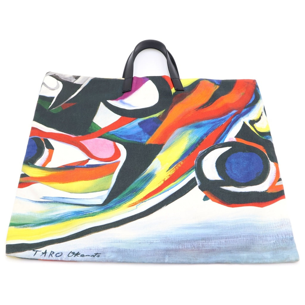 COMME des GARCONS(コムデギャルソン) 12AW ×Taro Okamoto Xmas Holiday explosion 岡本太郎 グラフィックデザイン レザー ハンドル トートバッグ ハンドバッグ マルチ OJ-K 206