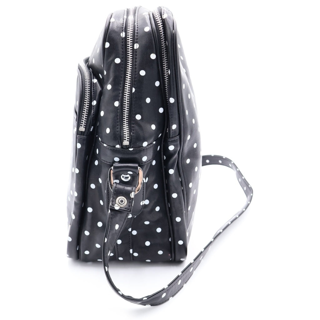 COMME des GARCONS(コムデギャルソン) ドット 総柄 フェイクレザー ショルダーバッグ ブラック レディース