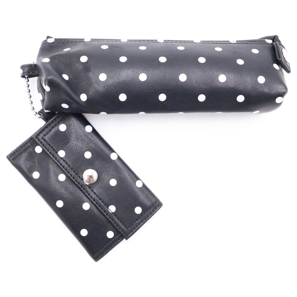 COMME des GARCONS(コムデギャルソン) ドット 総柄 フェイクレザー ショルダーバッグ ブラック レディース
