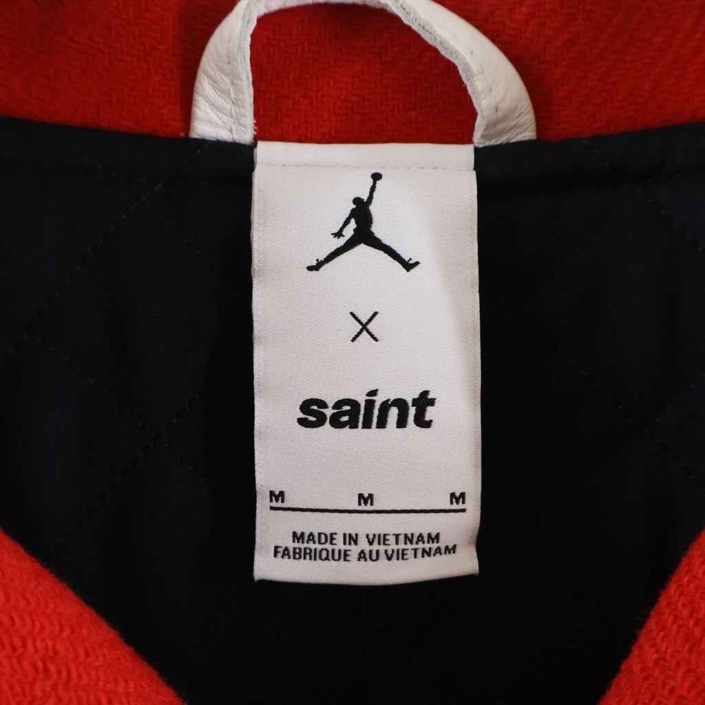 SAINT MICHAEL(セントマイケル) ×NIKE JORDAN M J SM VARSITY JACKET ナイキ ジョーダン バーシティジャケット スタジャン ブルゾン レッド FV4726-657