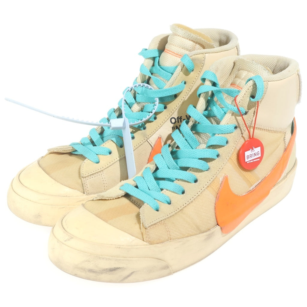 NIKE(ナイキ) ×OFF-WHITE BLAZER MID ALL HALLOWS EVE AA3832-700 オフホワイト ブレーザー ハロウィン前夜 ミドルカットスニーカー ベージュ US10/28cm