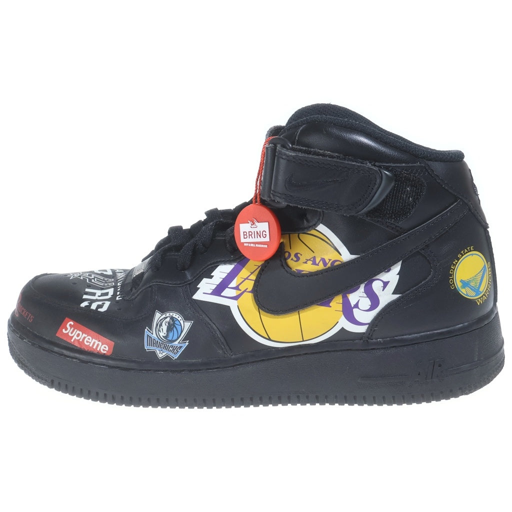 NIKE(ナイキ) ×Supreme ×NBA AIR FORCE1 MID '07 AQ8017-001 シュプリーム エヌビーエー エアフォース1 ミドルカットスニーカー ブラック US9.5/27.5cm