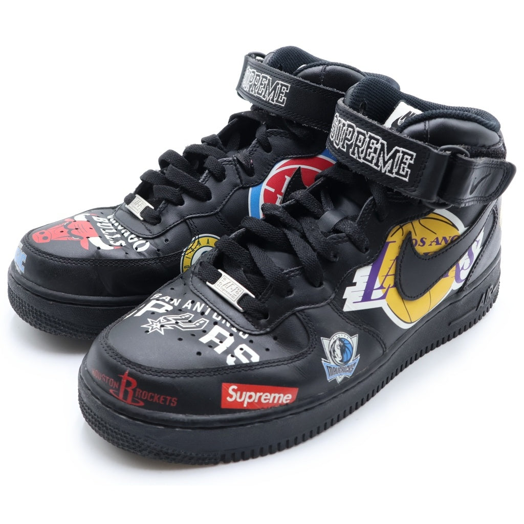 NIKE(ナイキ) ×Supreme ×NBA AIR FORCE1 MID '07 AQ8017-001 シュプリーム エヌビーエー エアフォース1 ミドルカットスニーカー ブラック US9.5/27.5cm