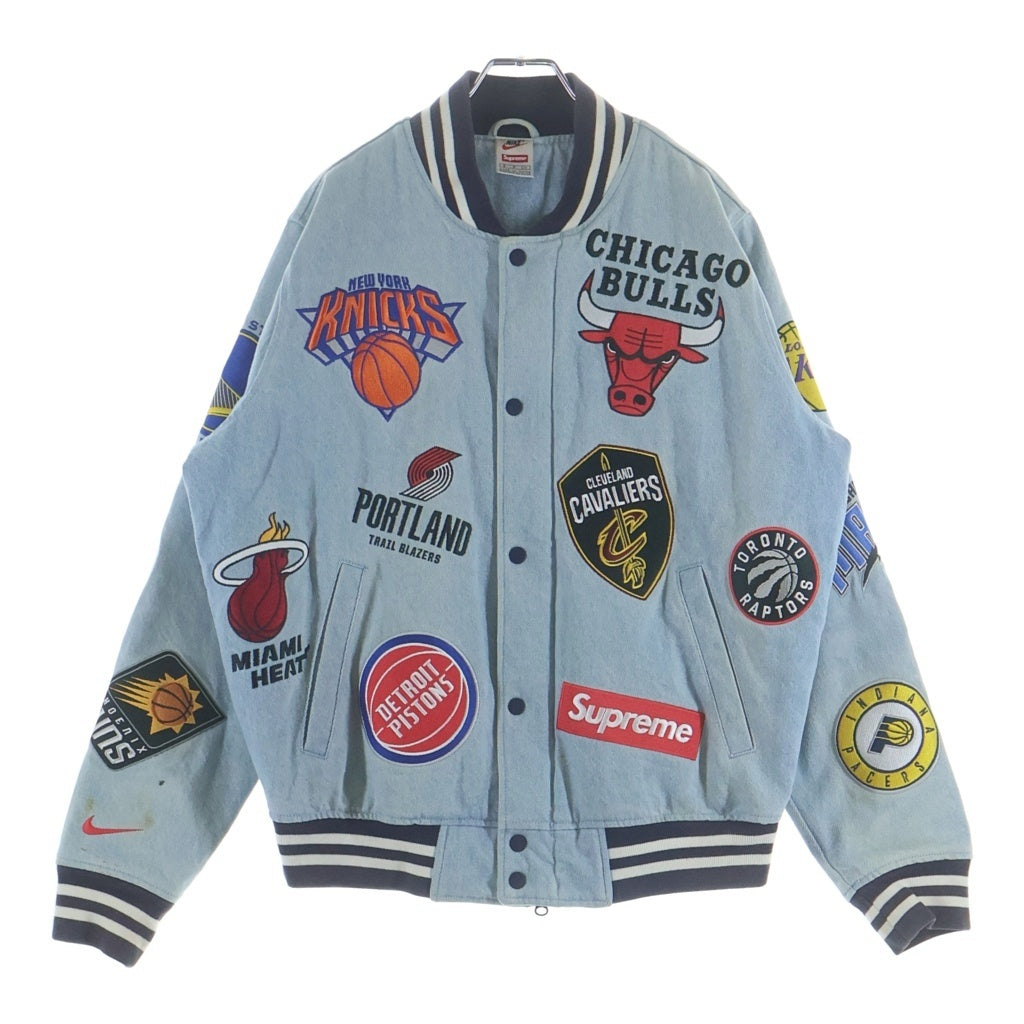 SUPREME(シュプリーム) 18SS ×NIKE NBA Denim Warm-Up Jacket ナイキ デニム ウォームアップ ジャケット スタジャン ブルゾン インディゴ AO3632-440