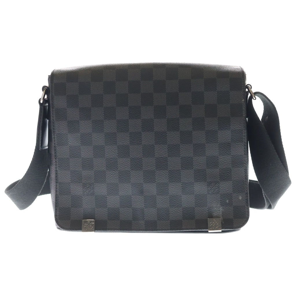 LOUIS VUITTON(ルイヴィトン) ディストリクトPM ダミエ グラフィット PVC レザー ショルダーバッグ ブラック N41028 レディース