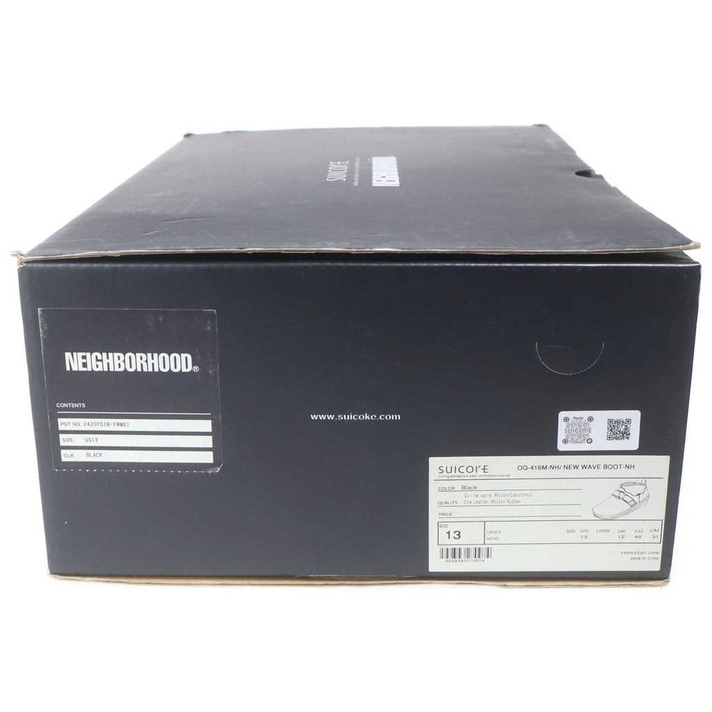 NEIGHBORHOOD(ネイバーフッド) 24AW ×SUICOKE NHXSUICOKE NEW WAVE BOOT スイコック ニュー ウェーブ ハイカットブーツ ボア ブラック US46/31cm 242OYSIN-FWM01