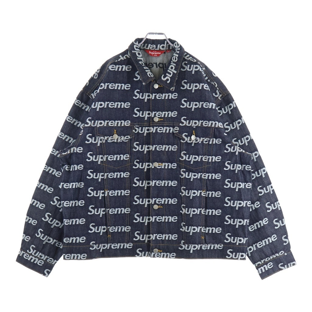 SUPREME(シュプリーム) 25AW JACQUARD LOGOS DENIM TRUCKER JACKET INDIGOジャカード ロゴ デニム トラッカー ジャケット インディゴ