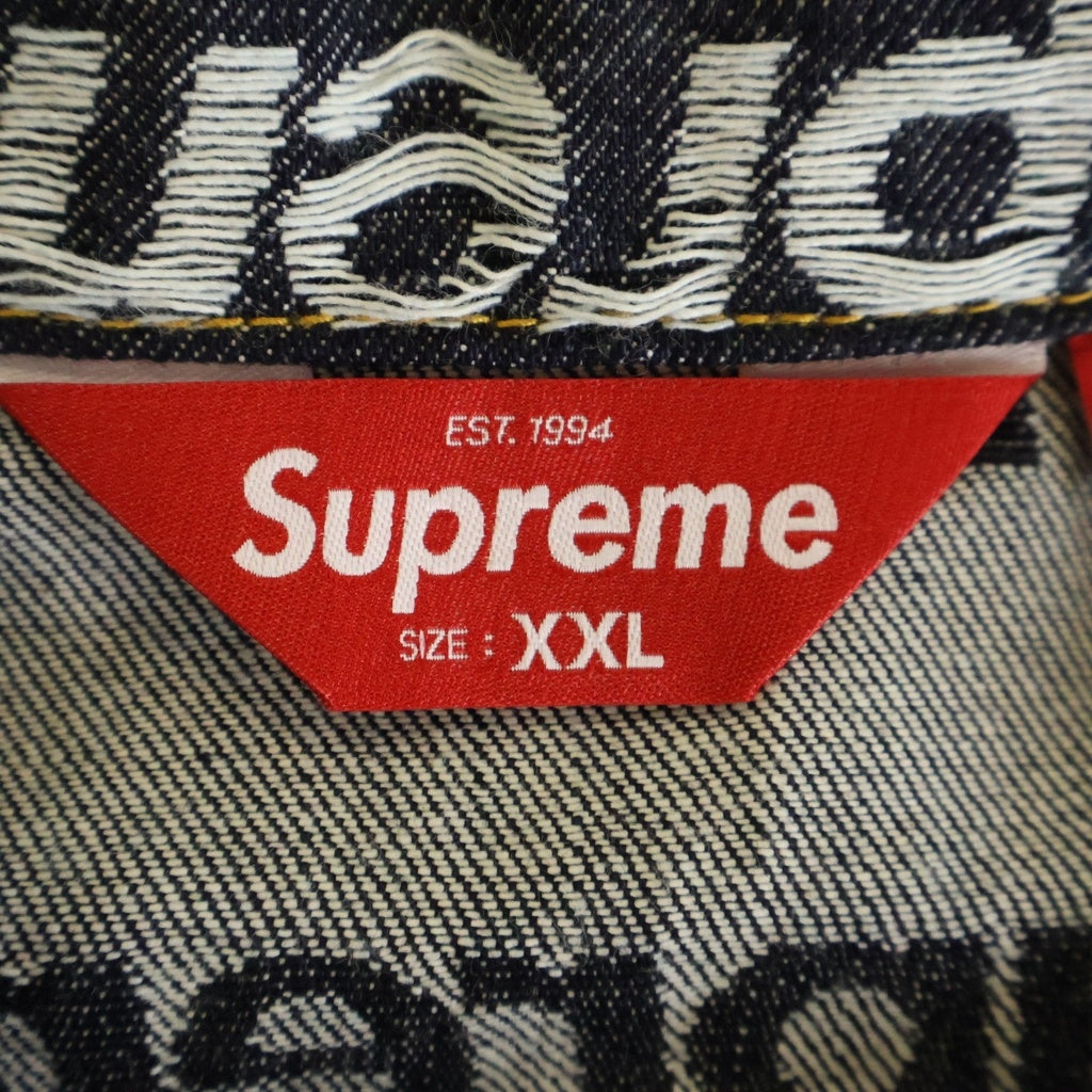 SUPREME(シュプリーム) 25AW JACQUARD LOGOS DENIM TRUCKER JACKET INDIGOジャカード ロゴ デニム トラッカー ジャケット インディゴ