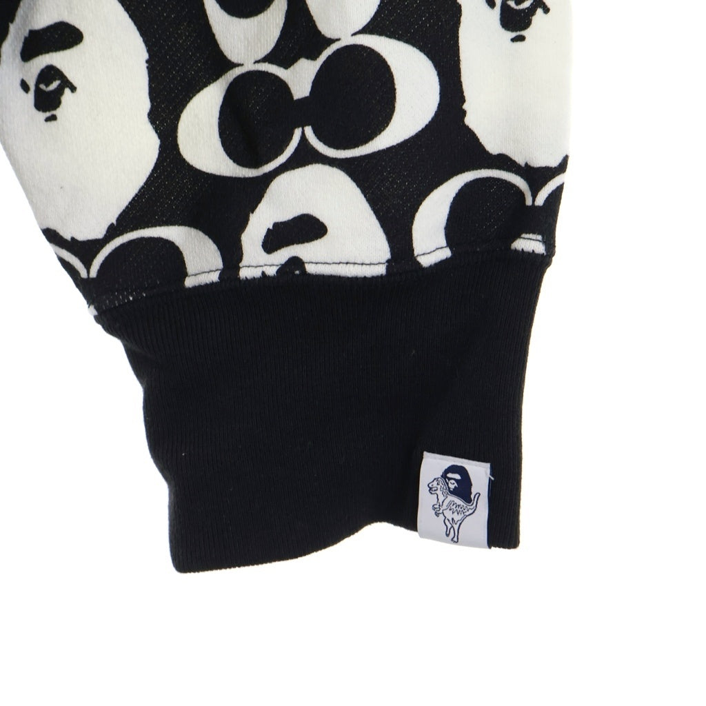 COACH(コーチ) 21AW ×A BATHING APE PULLOVER HOODIE アベイシングエイプ 総柄 フーデッド スウェットシャツ プルオーバー ブラック/ホワイト