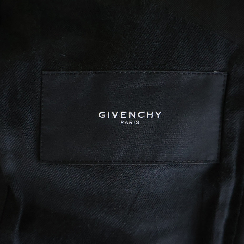 GIVENCHY(ジバンシィ) ストライプ ウール 1B シングルテーラードジャケット ブラック GVP2M1