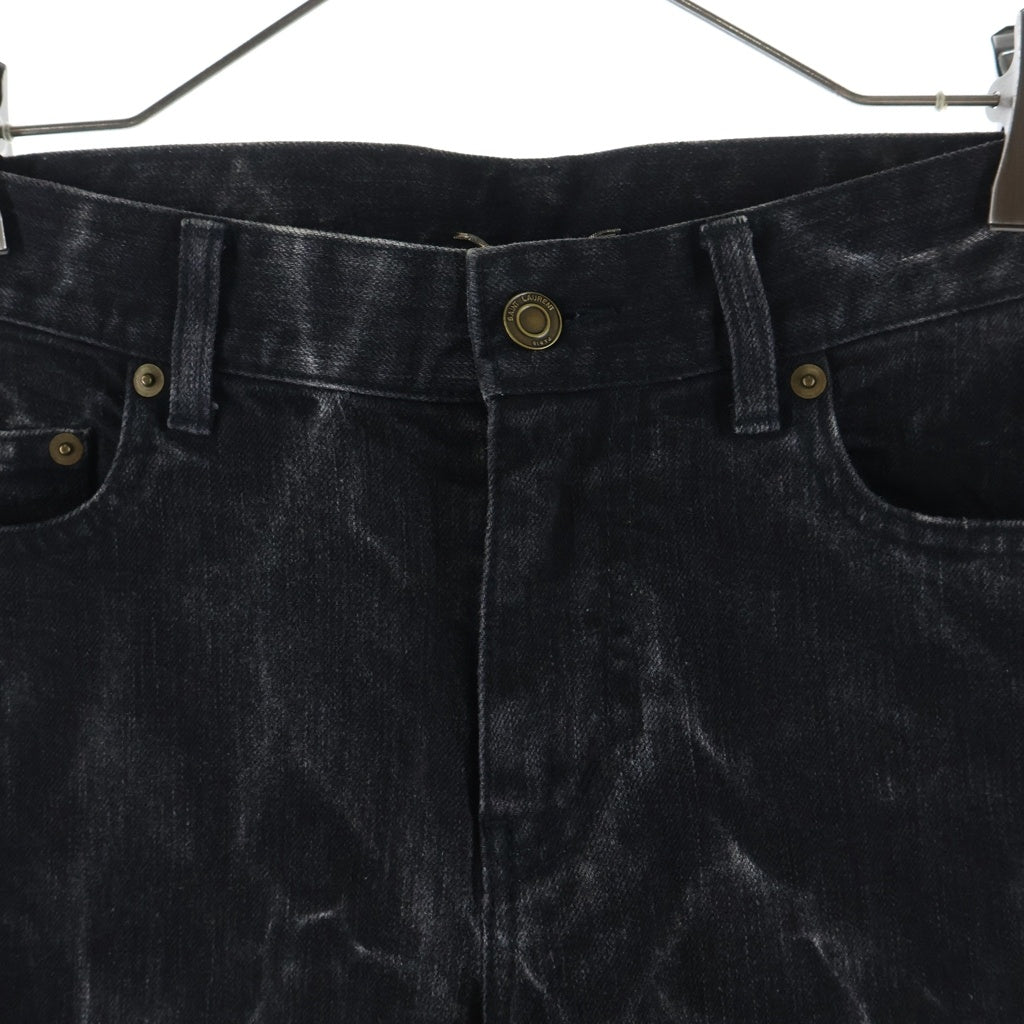 SAINT LAURENT PARIS(サンローランパリ) ブリーチ加工 スキニーデニムパンツ ブラック 407706 Y834L