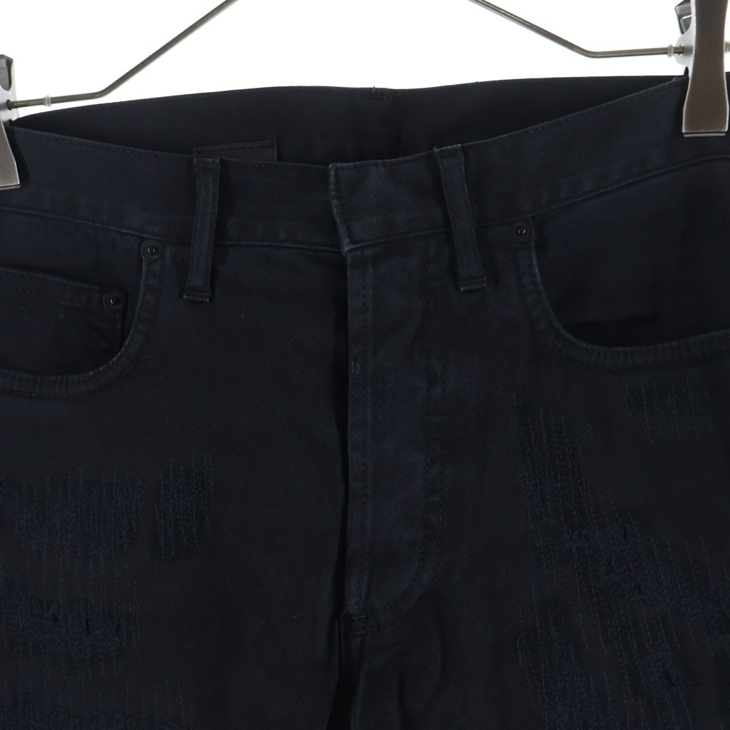 Dior HOMME(ディオールオム) 11AW クリス期 日本限定 ダメージ デストロイ加工 スリムロング スキニーパンツ ブラック 133D007TX009