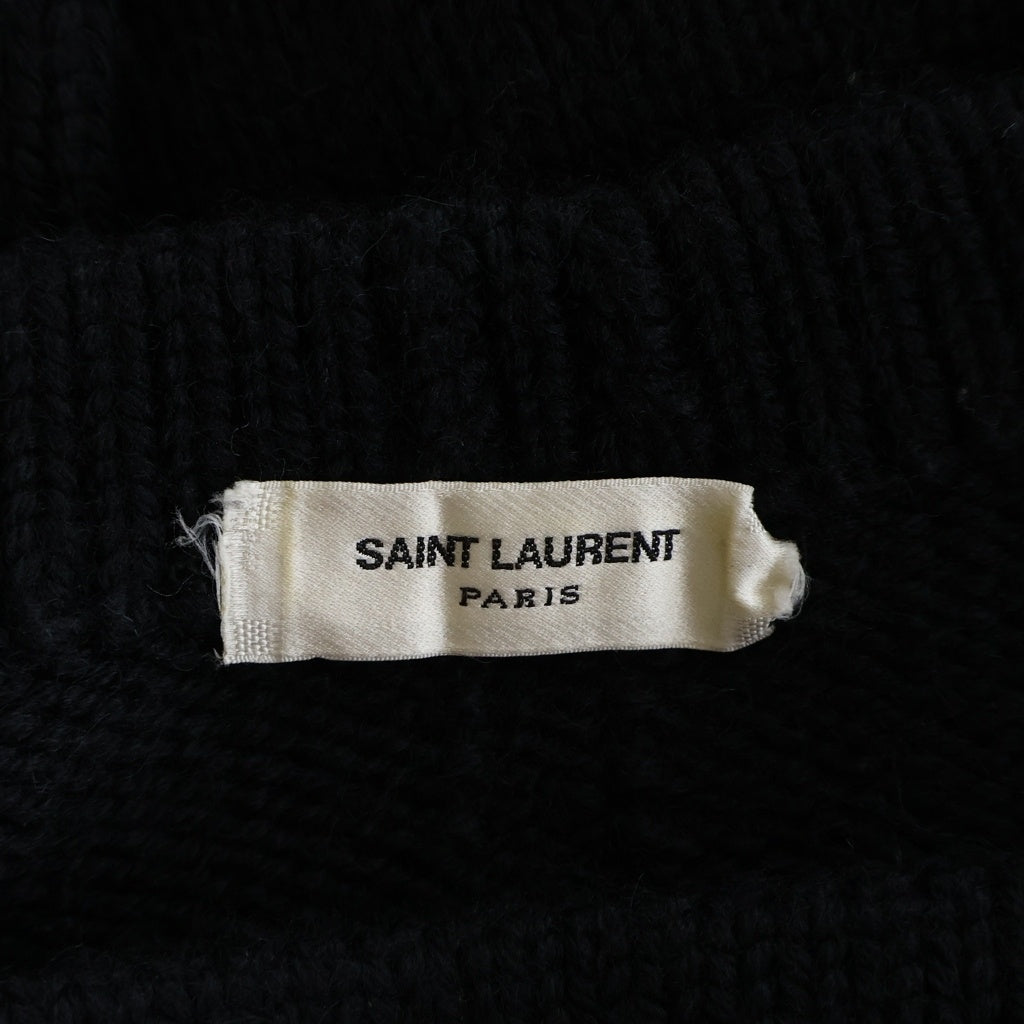 SAINT LAURENT PARIS(サンローランパリ) 15AW エディ期 ボートネック ウール ニット セーター ブラック 386405 Y1JG1