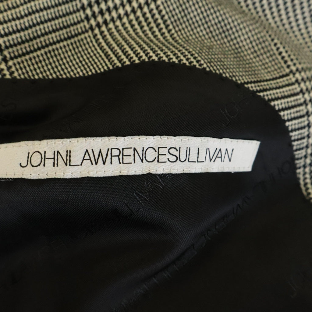 JOHN LAWRENCE SULLIVAN(ジョンローレンスサリバン) 千鳥格子 ダブルブレスト ウール テーラードジャケット スラックスパンツ セットアップ ホワイト/ブラック