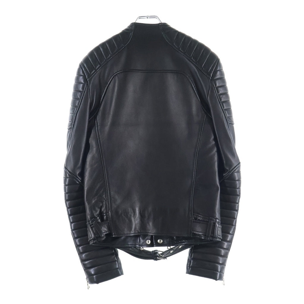 BALMAIN(バルマン) 13AW ラムスキン レザー バイカー ライダースジャケット ブラック T264 C253