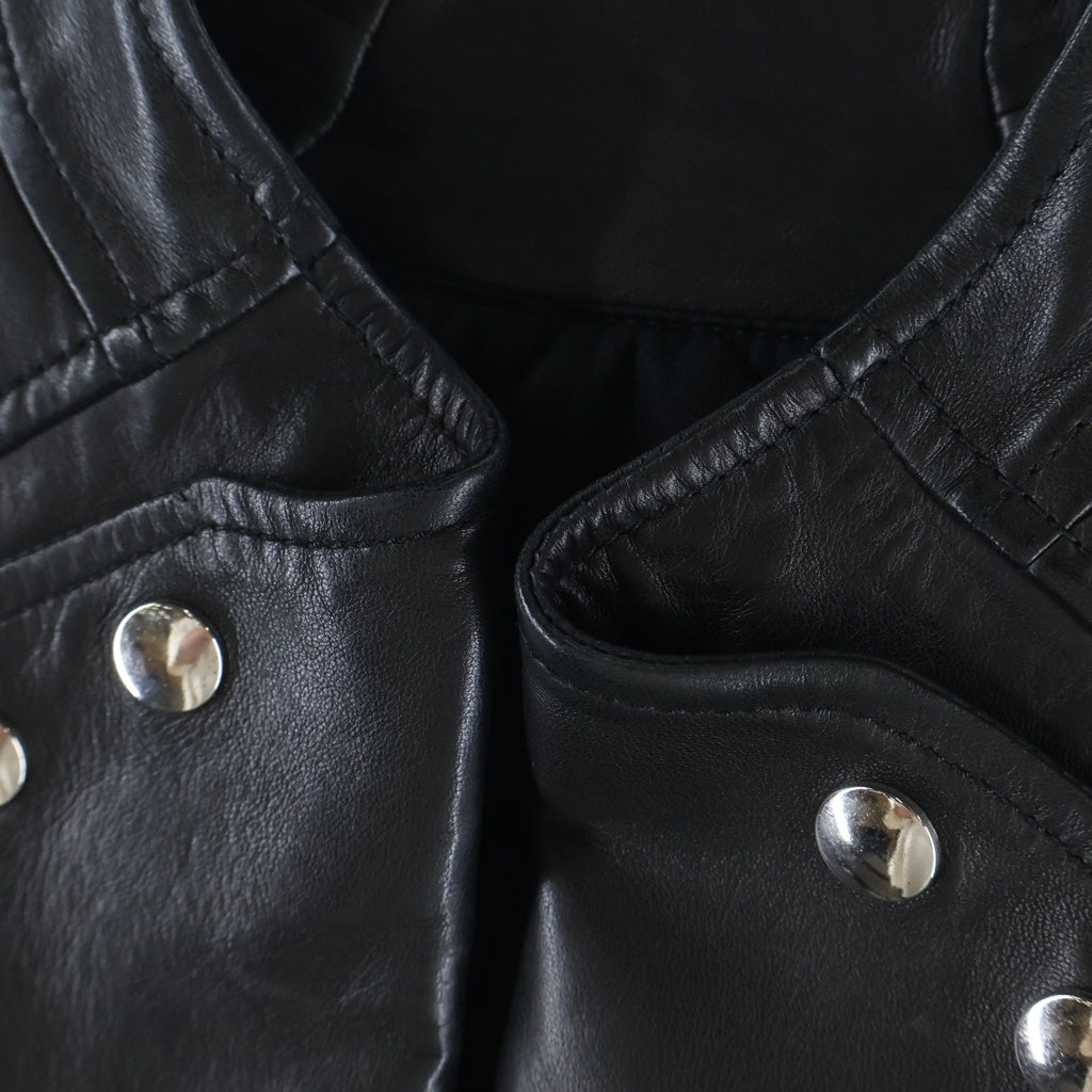 BALMAIN(バルマン) 13AW ラムスキン レザー バイカー ライダースジャケット ブラック T264 C253
