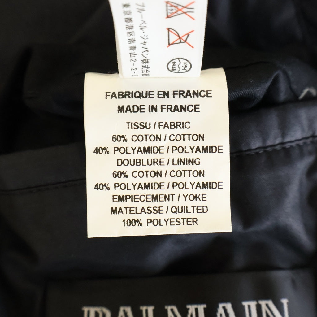 BALMAIN(バルマン) 12AW Biker Down Jacket ナイロン バイカー キルティング ダブルライダース ダウンジャケット ネイビー