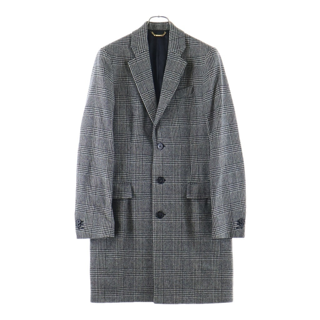 VERSACE(ヴェルサーチ) 17AW 千鳥格子 ウール チェスターコート ホワイト/ブラック A77560 A222941
