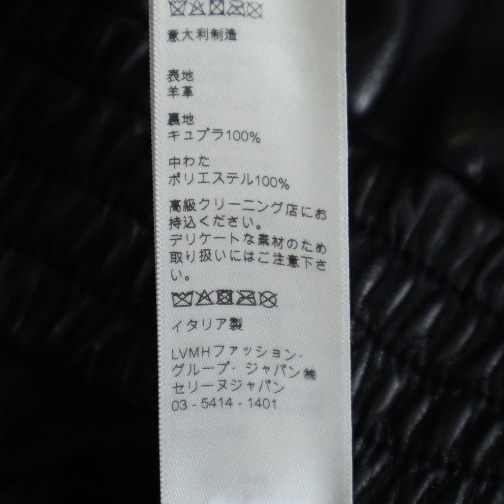 CELINE(セリーヌ) 21AW ソフトラムスキン ラグランレザー ジップ ジャケット ブラック 2E991280D